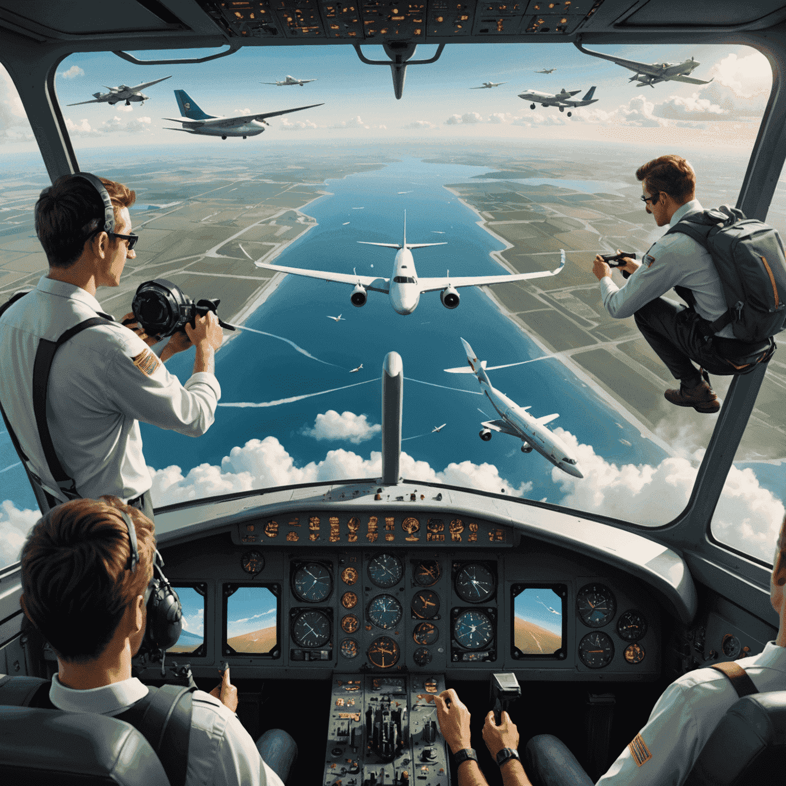Montage of players learning about aviation concepts through FlightAdventure game elements